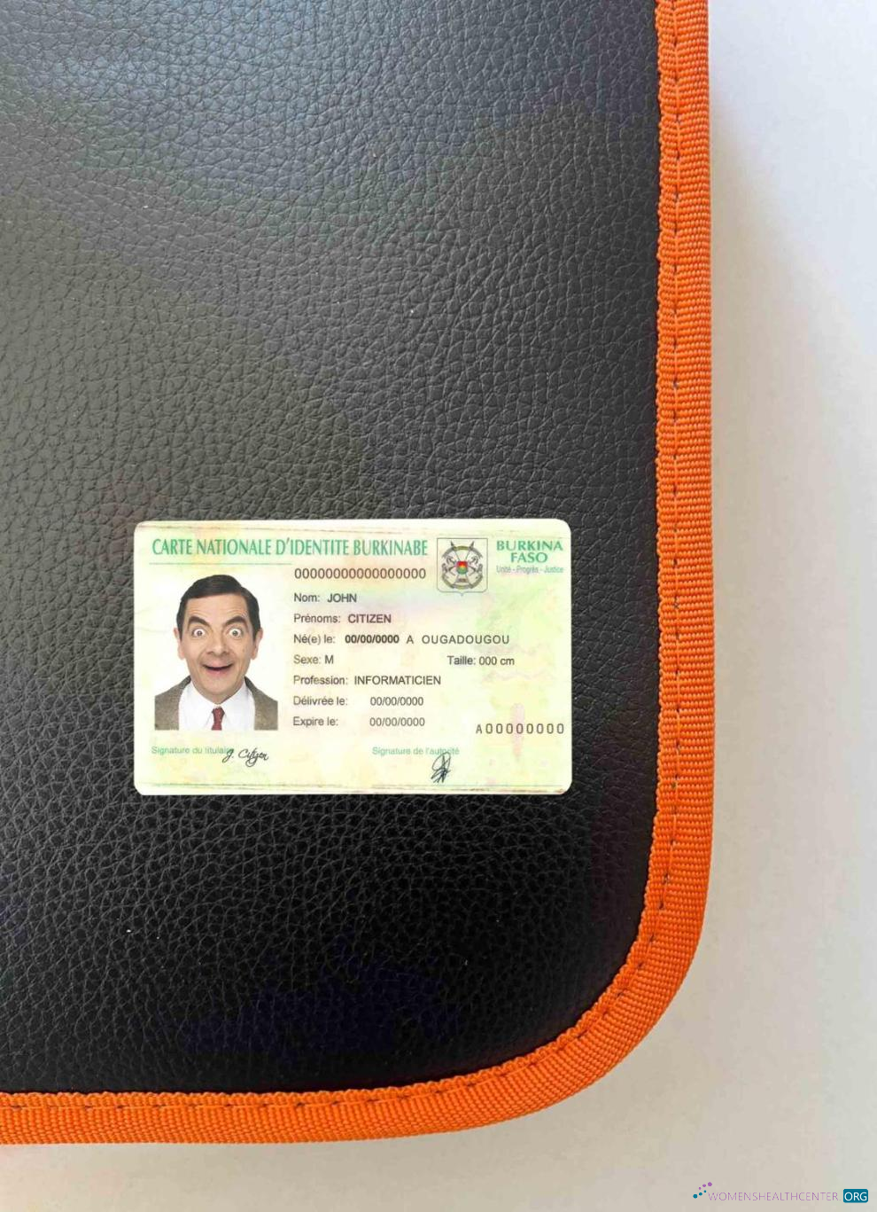 Download Burkina Faso ID photolook FRONT Photoshop template